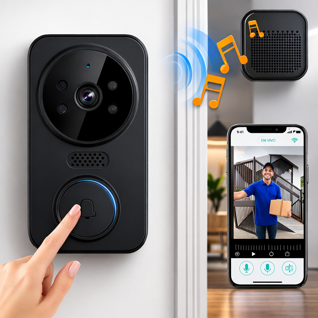 VisionDoor Pro™🔒Cámara Timbre Inteligente Inalámbrica HD