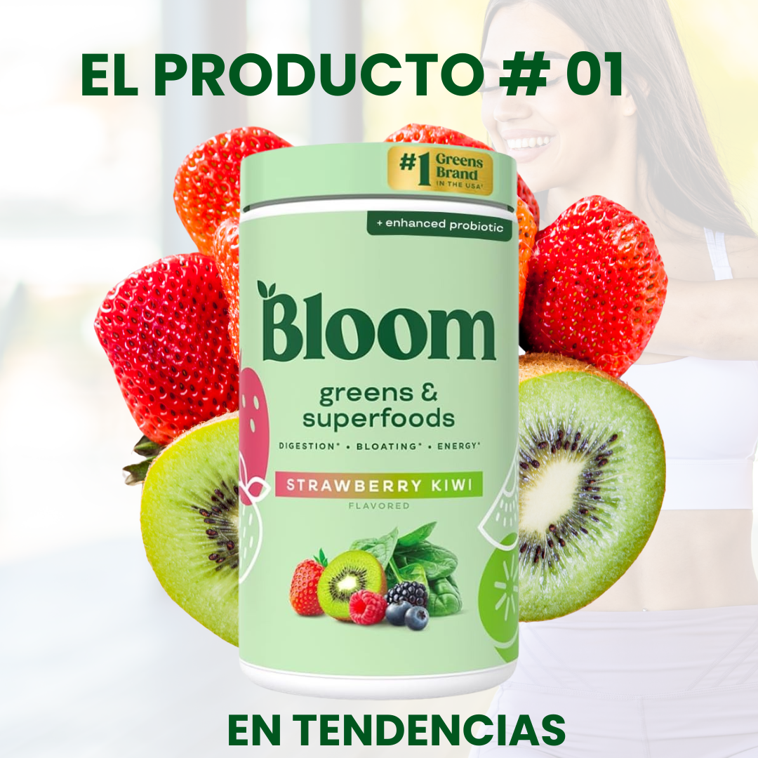 Bloom Greens Fresa & Kiwi: Tu Dosis Diaria de Superfoods para una Digestión Liviana y Energía Natural