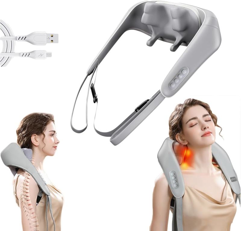 MASAJEADOR CERVICAL PRO-ALIVIO™ ⚡ (Recargable + Calor Relajante)