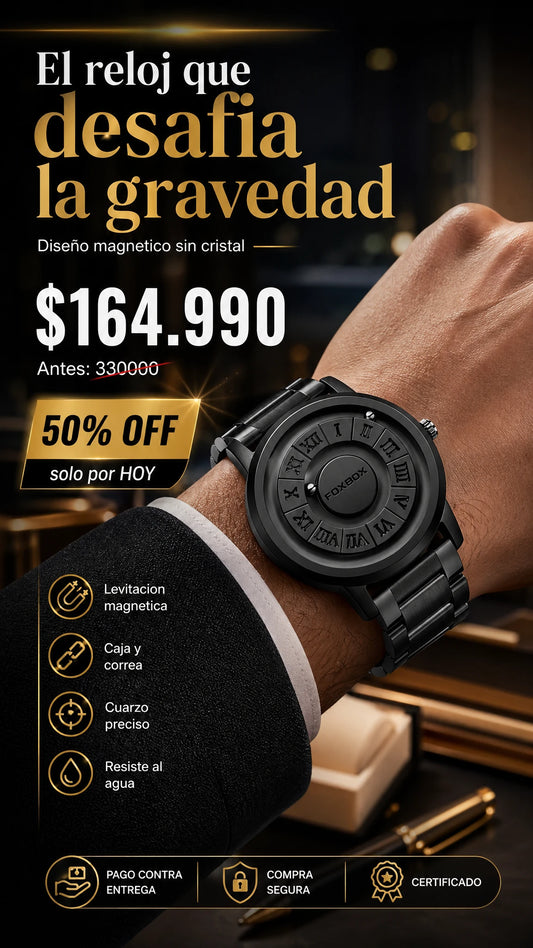 Reloj Foxbox Magnético de Lujo con Esferas Flotantes