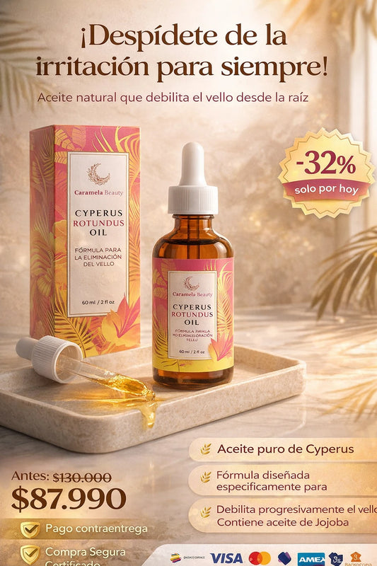 Caramela Beauty Cyperus Rotundus Oil - Fórmula para la Eliminación del Vello 60ml