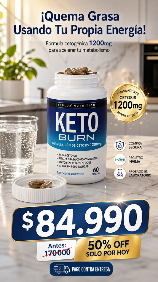 Toplux Nutrition Keto Burn - Formulación de Cetosis 1200mg