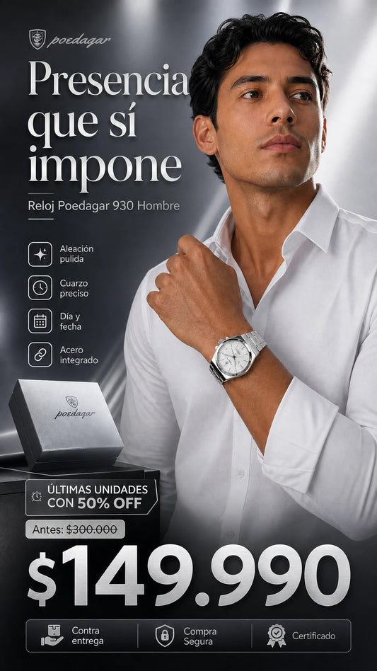 Reloj Poedagar 930 Hombre Acero Inoxidable Plateado