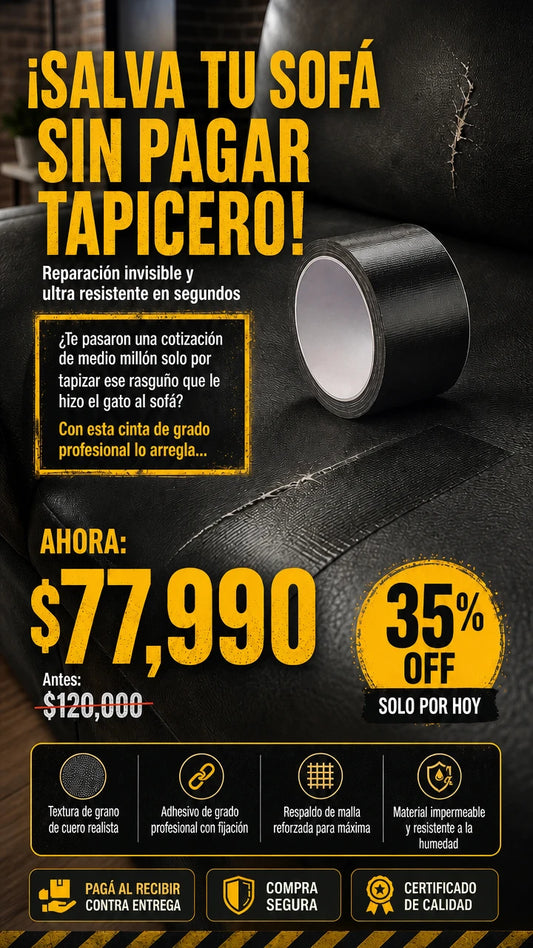 Cinta de Reparación de Cuero y Vinilo de Alta Resistencia