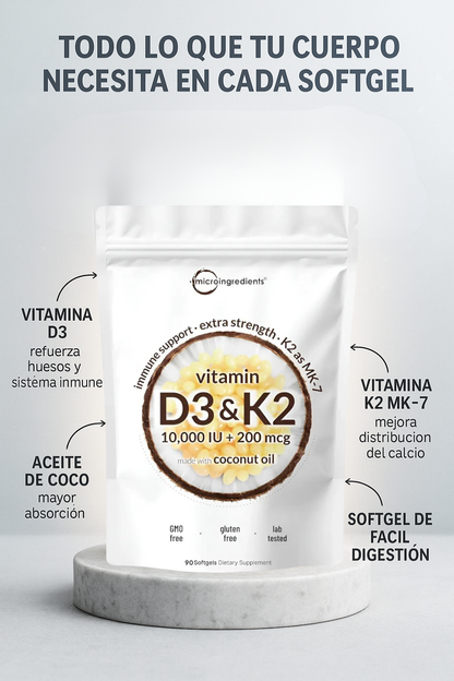 VitalForce Duo - Vitamina D3+K2 Soporte Óseo e Inmunológico