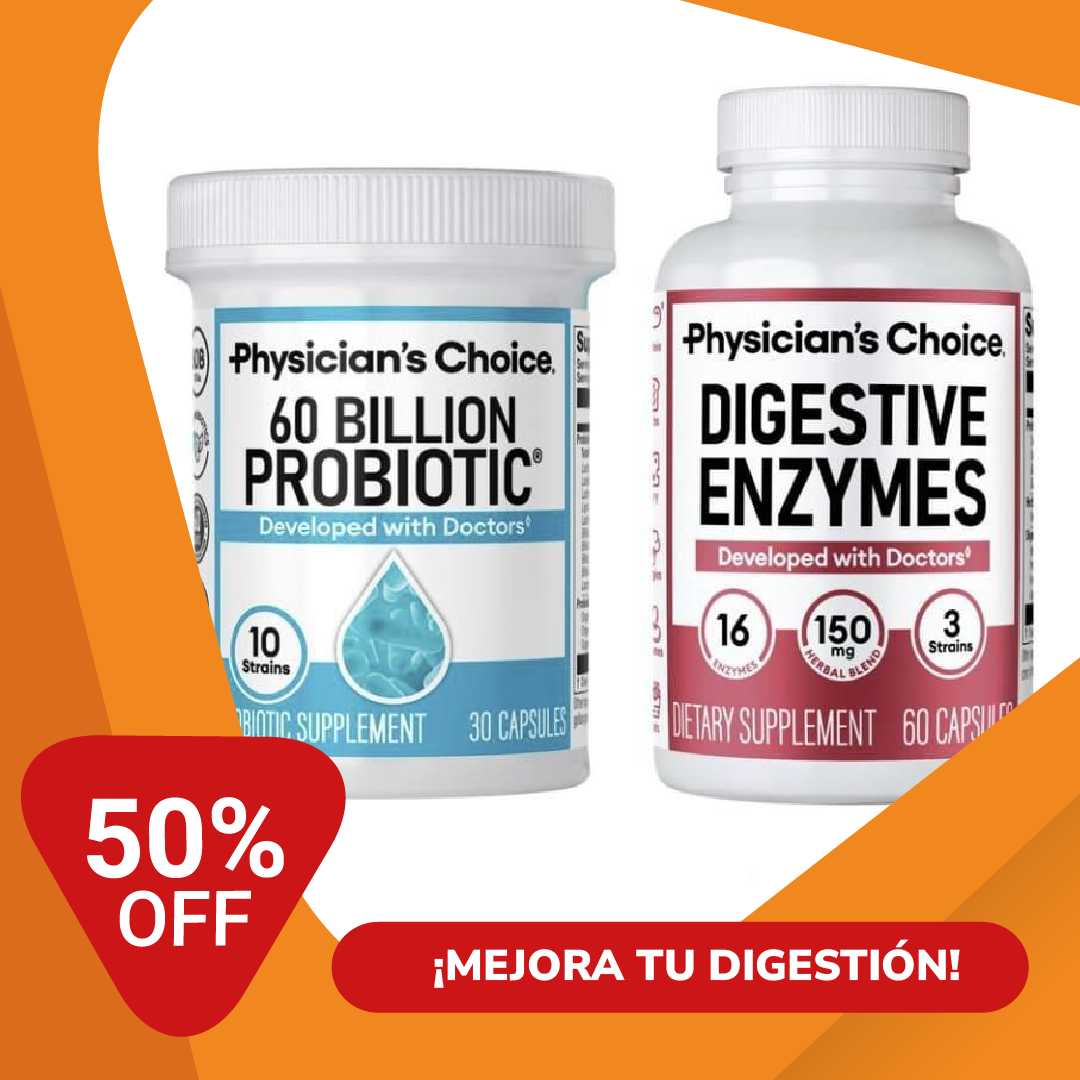 Dúo Digestivo Total (Probiótico 60B + Enzimas Digestivas) 💊 El combo inteligente para apoyar tu digestión