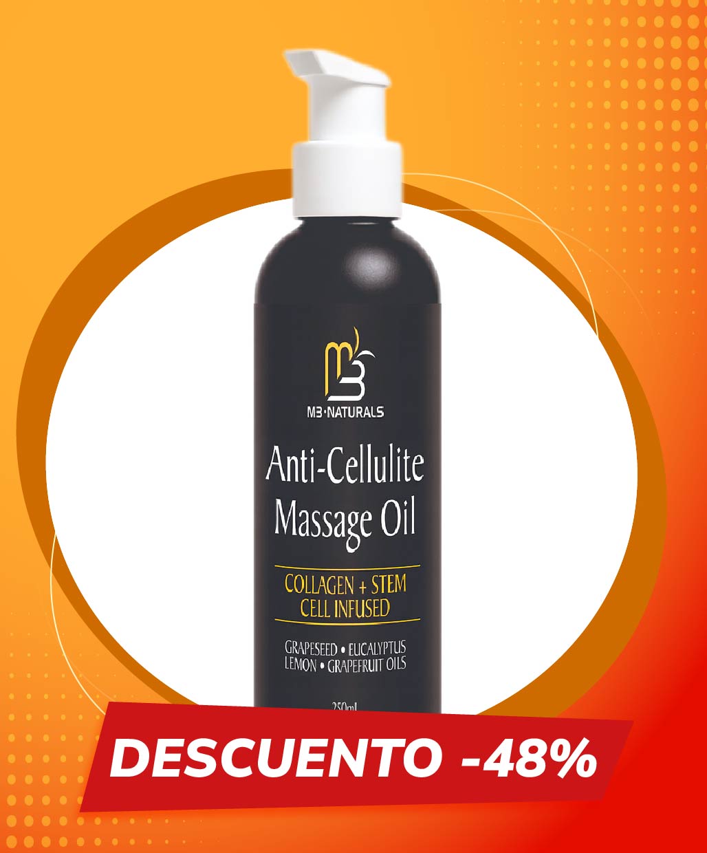 Aceite Reafirmante M3 Naturals - Aceite Anticelulítico de Colágeno E Ingredientes Naturales