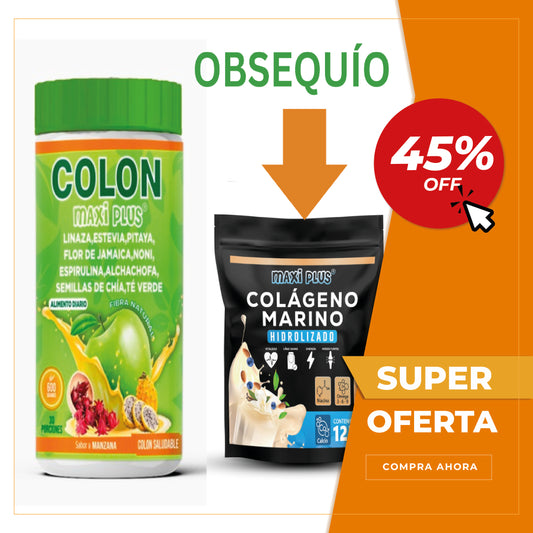Vital Colon MaxiPlus✨Fibra Avanzada y Bienestar Digestivo + Colágeno Marino de REGALO