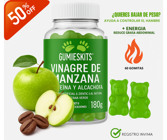 GummieSkits: Gomitas de Vinagre de Manzana🍏con Cafeína y Alcachofa